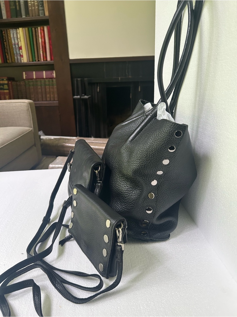 Hammitt Black Leather Tote, Crossbody and Wallet Set - Picture 4 of 7